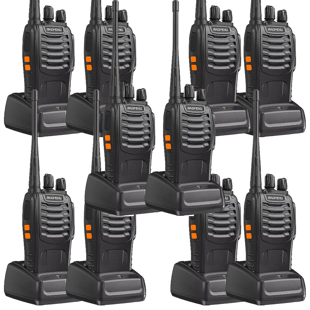 Baofeng UHF Walkie Talkies 16CH 5W, 2/4/6/8/10/12 Pack Two-Way Radios, USB Rechargeable 1500mAh Battery