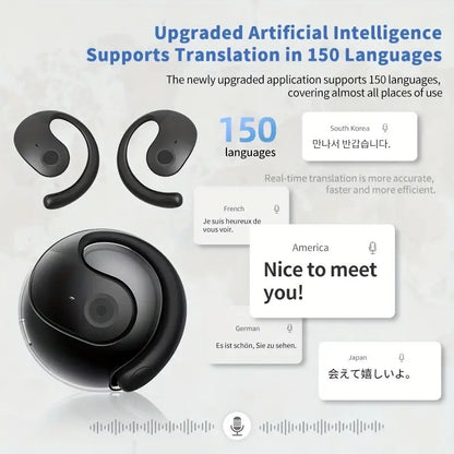 100 Language Real-Time Translation TWS Earphones Coconut Ball Pendant Wireless Earbuds for Bedside Audio, Alarms and Room Entertainment
