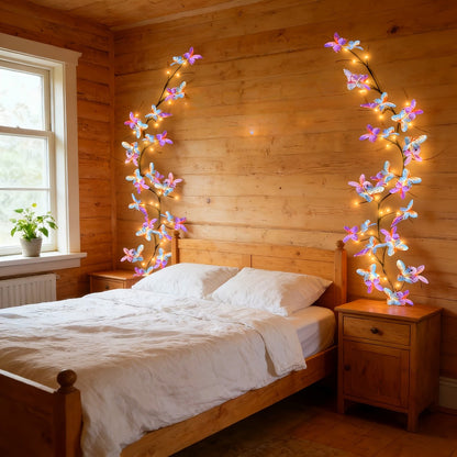 String Lights, 30-LED Butterfly Vine Fairy Branch with Eight Modes, USB Power and Warm White Indoor Glow