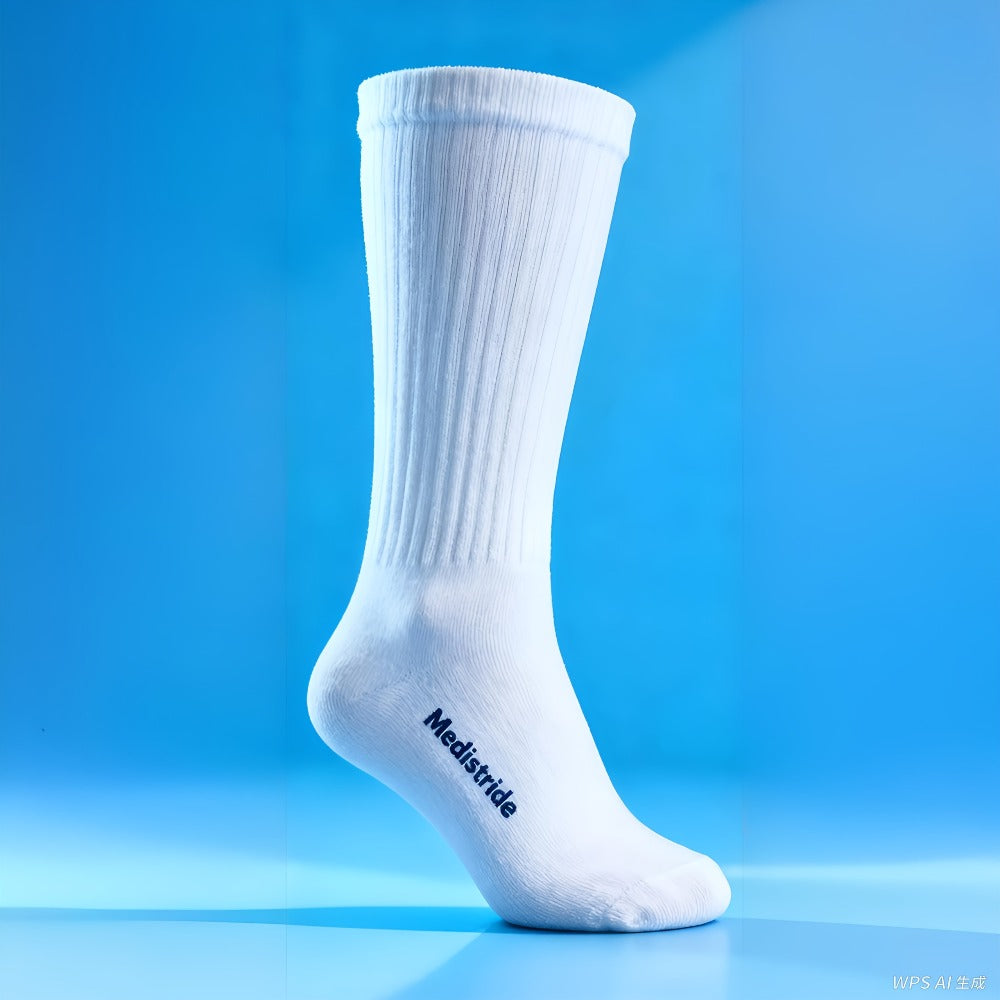 12-Pair Crew-Length Diabetic Sock Set for Adults in White, Black or Grey with 9-11 and 10-13 Sizes