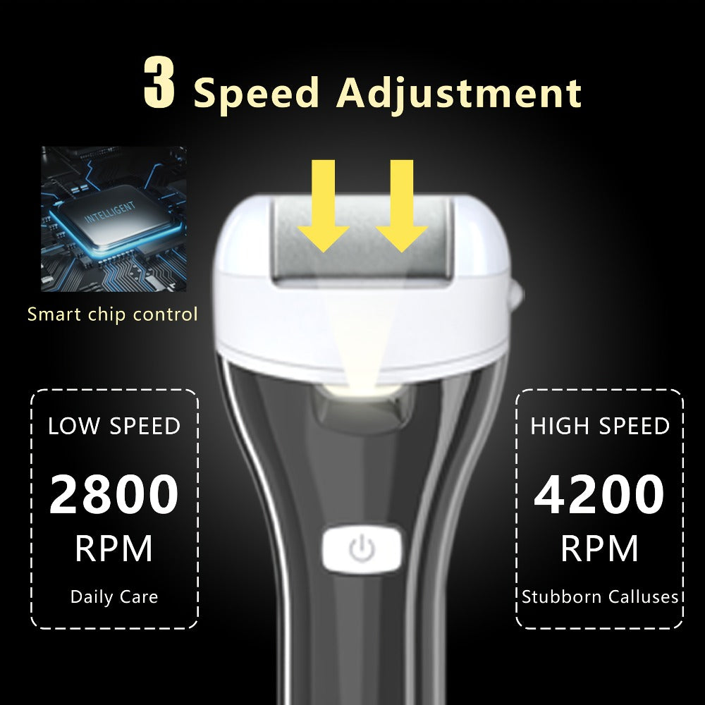 Electric Foot File 14-in-1 Rechargeable Pedicure Kit 3 Roller Heads Dead Skin Callus Remover Portable Foot Scrubber Professional Foot Care