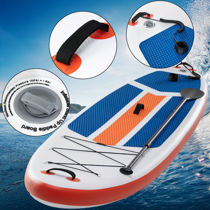 10.5-Foot Inflatable Stand-Up Paddle Board with Wide Non-Slip Deck and Green, Orange or Gray Options