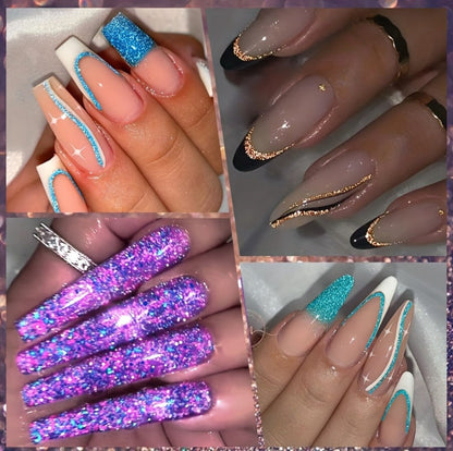 Reflective Line Nail Art Gel Set with Three 5ml LILYCUTE Bottles, Slim Liner Brushes and Two Color Group Options