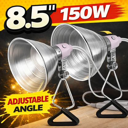 Clamp Light Fixture 8.5 Inch 150W Max E26 Socket Aluminum Reflector 360° Adjustable for Garden, Patio and Yard Use
