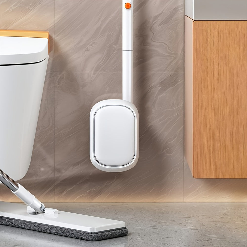 Disposable Toilet Brush & Holder Set with 6 Refill Wands, Wall Mounted, Pre-Loaded Scrubbing Solution