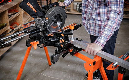 Miter Saw Stand with 78-1/8" Sliding Rail, 3-Step Quick Fold, Universal Fit for DeWalt Makita Bosch & Most Miter Saw Brands