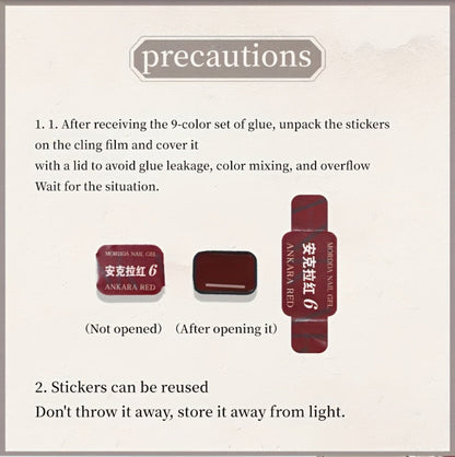 Gel Nail Polish Nine-Piece Ancola Red Solid Gel Set for Gradient and Ombre Nail Art in One Grid Case
