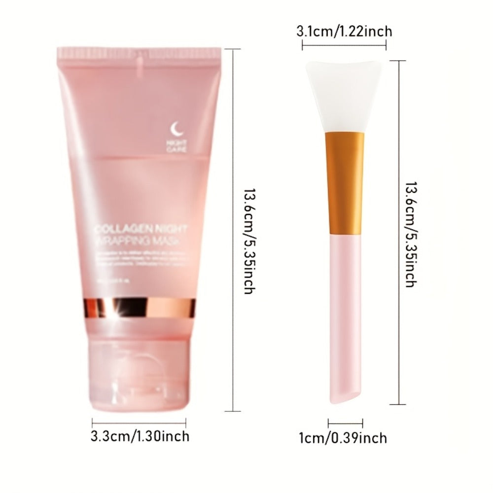 Collagen Overnight Sleeping Mask 3pcs 75g - Niacinamide Hyaluronic Acid Intensive Lifting Sleep Off Face Mask for Women