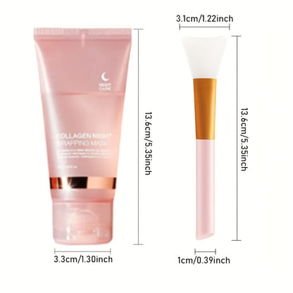 Collagen Overnight Sleeping Mask 3pcs 75g - Niacinamide Hyaluronic Acid Intensive Lifting Sleep Off Face Mask for Women
