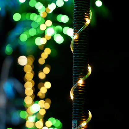 Lighted Artificial Palm Tree Solar Powered 7FT with 3 Trunks & 260 LED Lights, 8 Lighting Modes 2600mAh Battery