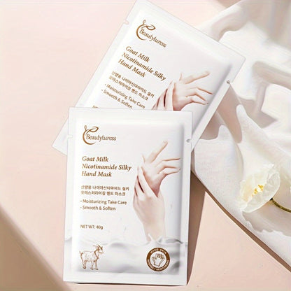Moisturizing Hand Mask Gloves 20 Pairs with Niacinamide, Goat Milk & Glycerin | Brightening Deep Hydration Spa Treatment for Dry Rough