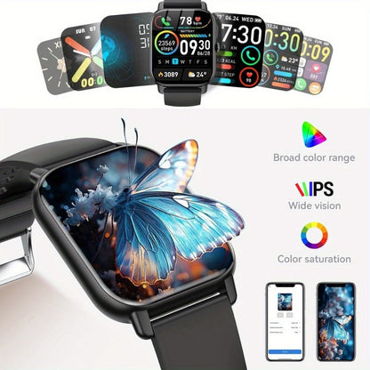 Smartwatch Large Screen with Bluetooth Calling, Unisex Bluetooth, Message Reminder, Multiple Sport Modes, Heart Rate and Sleep Readouts