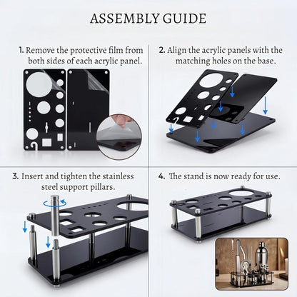 Bartender Kit 18-Piece with Acrylic Stand, 18/8 Stainless Steel Bar Set, Martini Shaker, Jigger, Muddler & Recipe Book