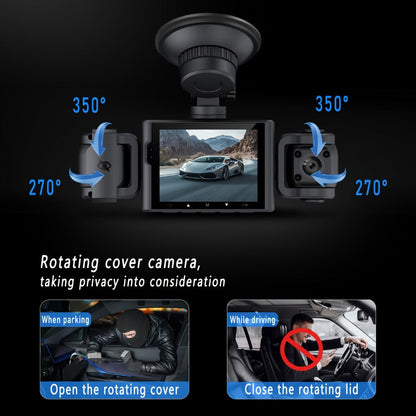 4-Channel 360° Dash Cam 1080P Front + 720P Rear Left Right All-Round Coverage, Quad-Screen Split Display, Night Vision, WDR, G-Sensor