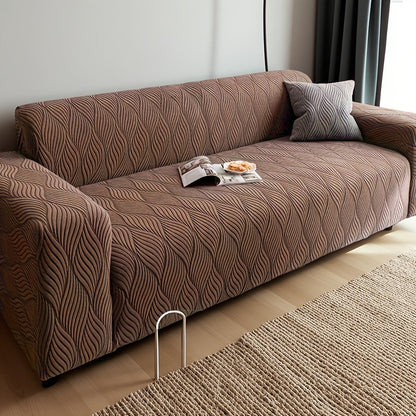 Sofa Cover Polar Fleece Modern Jacquard Elastic Slipcover with Elastic Fit for 1 to 4-Seater Sofas