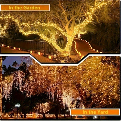 1000 LED 328ft Fairy String Lights Outdoor - White Twinkle Gypsophila Style, 8 Modes, Flexible Wire for Garden