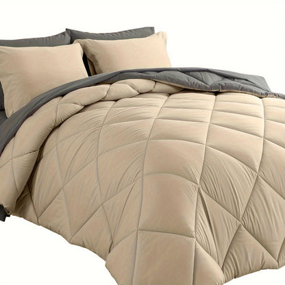 Comforter Set 7-Piece Bed in a Bag Queen King Full Soft Microfiber Down Alternative Comforter Fitted Sheet Flat Sheet Pillow Shams