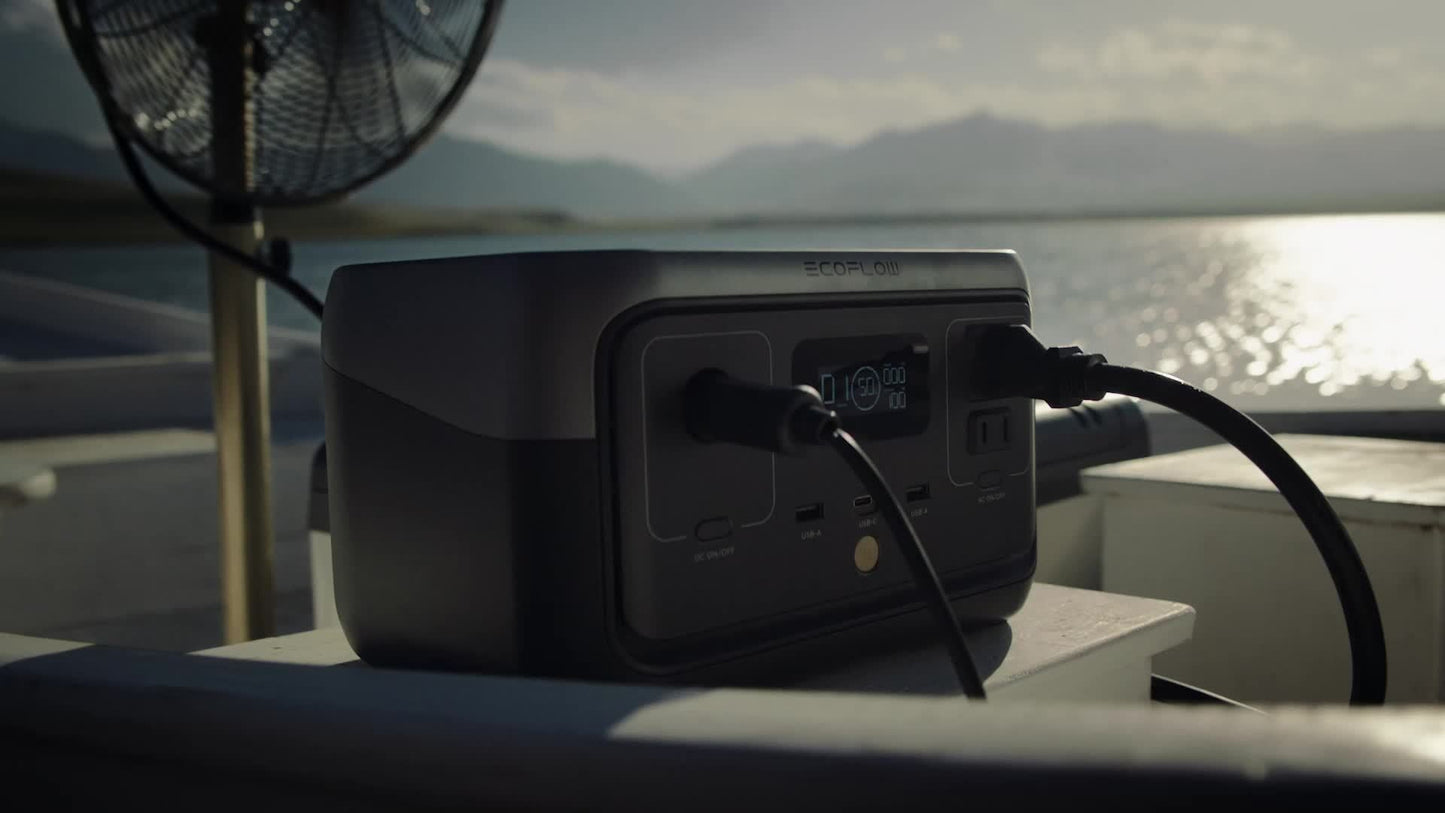 Portable Power Station EcoFlow RIVER 2 Reconditioned 240Wh Unit with AC Outlet and Four Recharge Methods