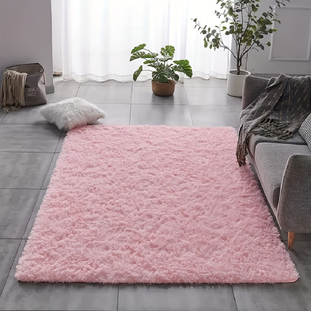 Rectangular Shaggy Area Rug with Nine Color Labels and 3 x 5-Foot to 8 x 10-Foot Size Options