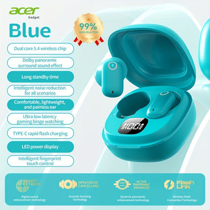 Wireless Earbuds Acer OHR501 Bluetooth 5.4 Semi-In-Ear with Touch Controls, Type-C Case and Eight Colors