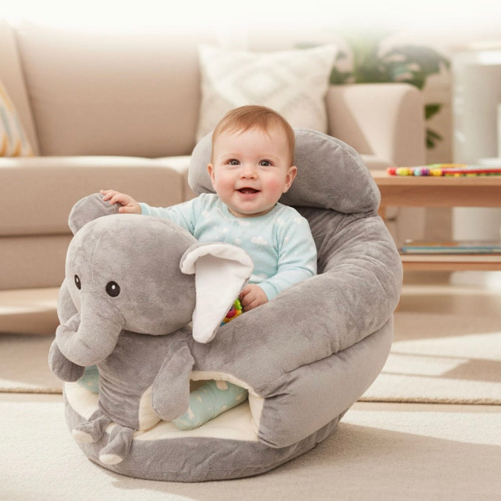 Baby Lounger, Plush Elephant Baby Support Seat, Ultra-Soft Cushioned Infant Lounger & shown in the main product view