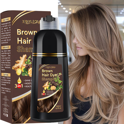 Ammonia-Free Herbal Hair Color Shampoo 3-in-1 Colors in 15 Minutes Lasts 30 Days – Semi Permanent Gray Coverage Moisturizing Cleansing Black