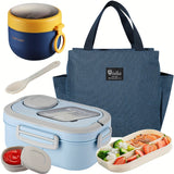 Blue: Lunch Box + Milk Cup + Meal Bag