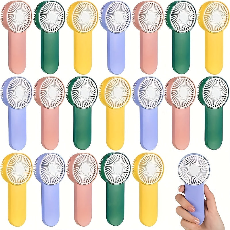 20-Piece Battery-Operated Mini Handheld Fan Set with Lanyards, Assorted Colors and AA Power
