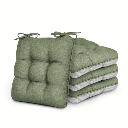Memory Foam Chair Cushions 4/8 Pack, Non-Slip Seat Pads for Dining Chairs, Kitchen, Office & Patio – Indoor Outdoor Chair Pads M/L Size