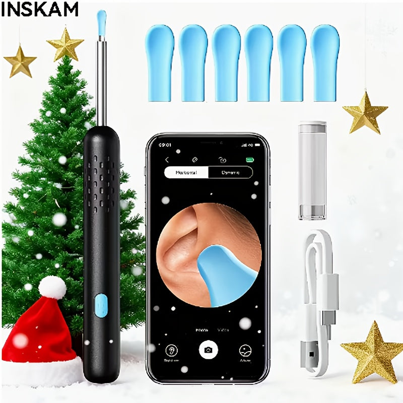 1080P Ear Wax Removal Tool with Camera – Wi-Fi Ear Cleaning Kit with 6 Spoons & Tweezers, Rechargeable, Visual Ear Cleaner for Safe Ear Care