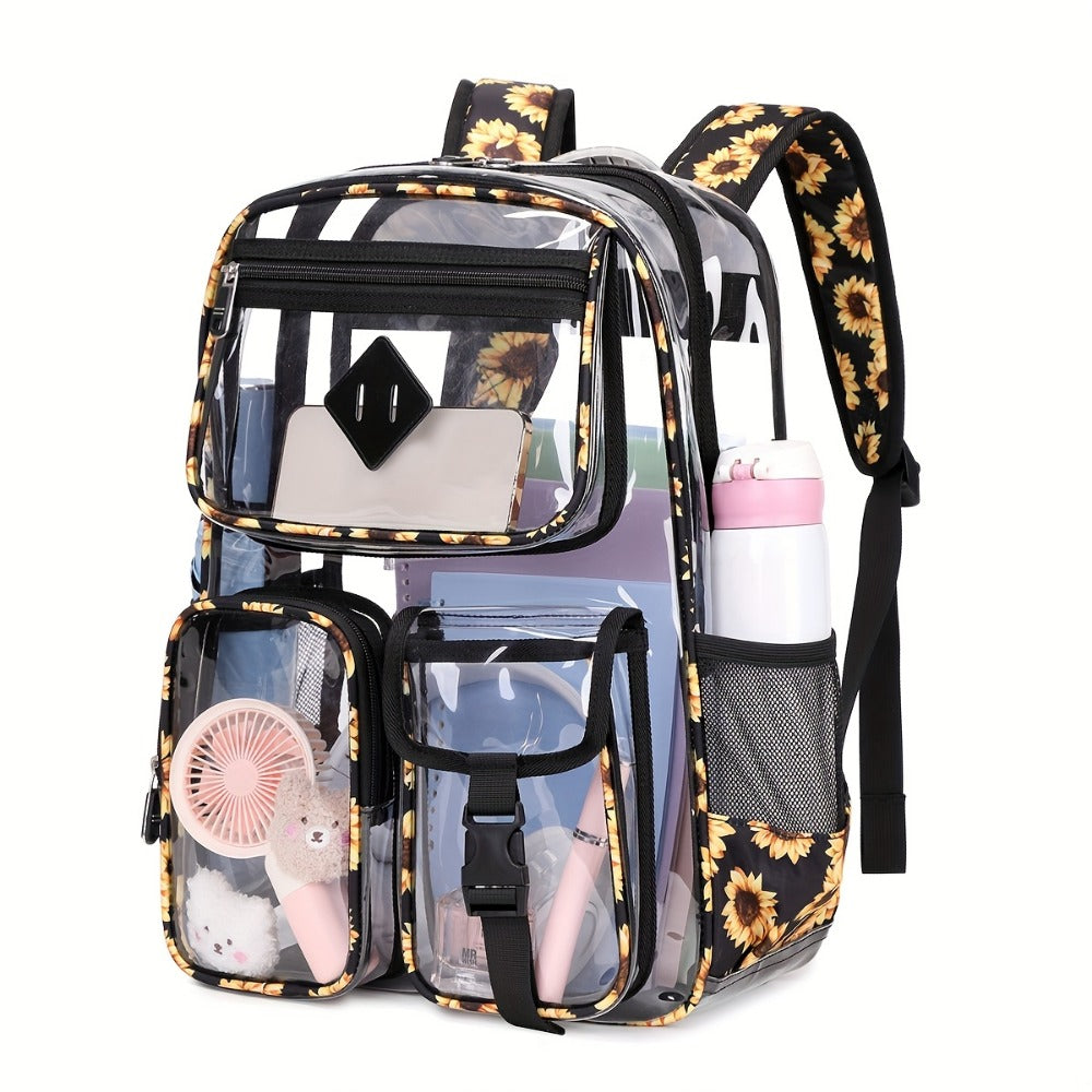 Backpack for Women – PVC, Clear, Transparent, Large Capacity – front view