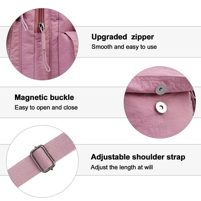 Backpack for Women – 2 Piece, Nylon, Quilted, Lightweight – detail view 12