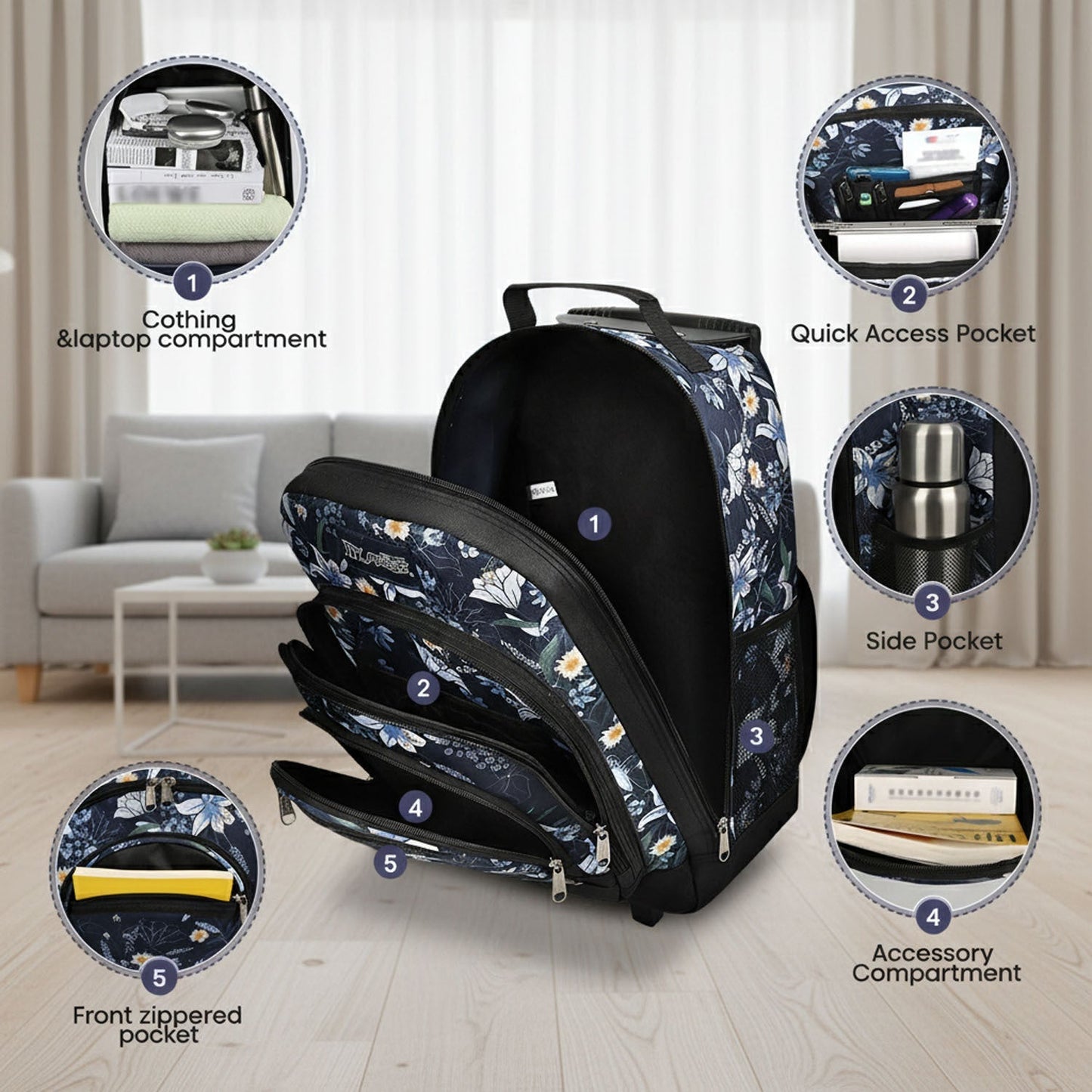 Backpack for Women – 20 Inch, 2 In, Convertible, Waterproof – detail view 30