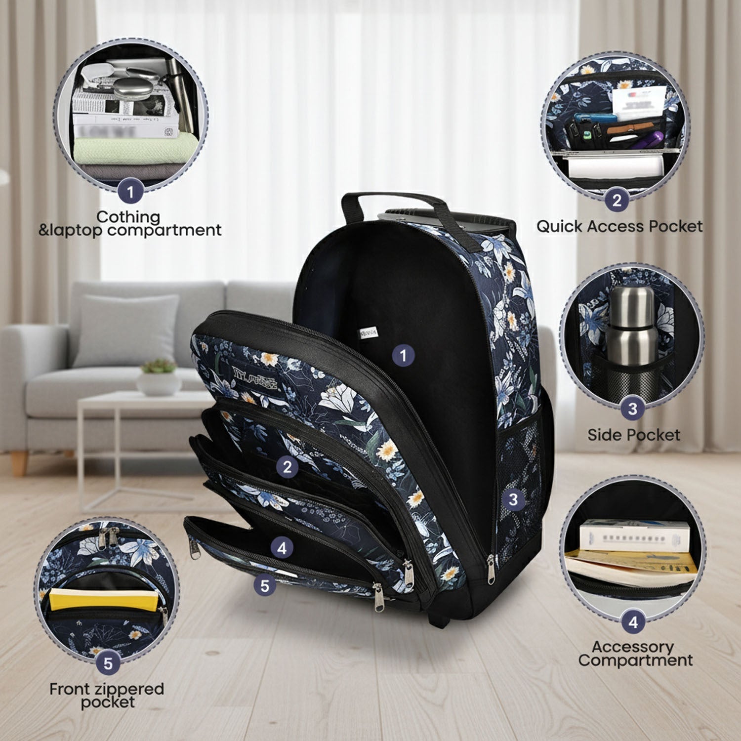 Backpack for Women – 20 Inch, 2 In, Convertible, Waterproof – detail view 30