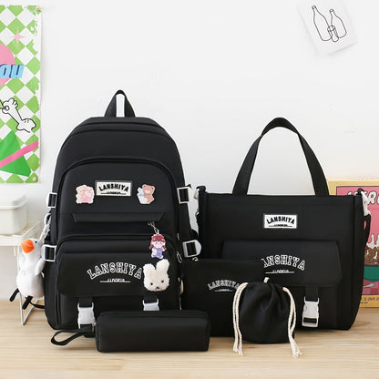 Backpack for Women – 5 Piece, Large Capacity, for School – detail view 16