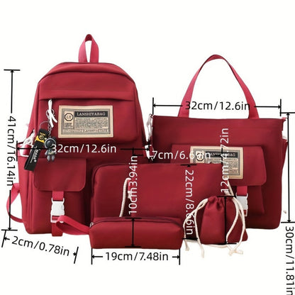 Backpack for Women – 5-Piece, Large Capacity, Lightweight, for Travel & Work – detail view 5