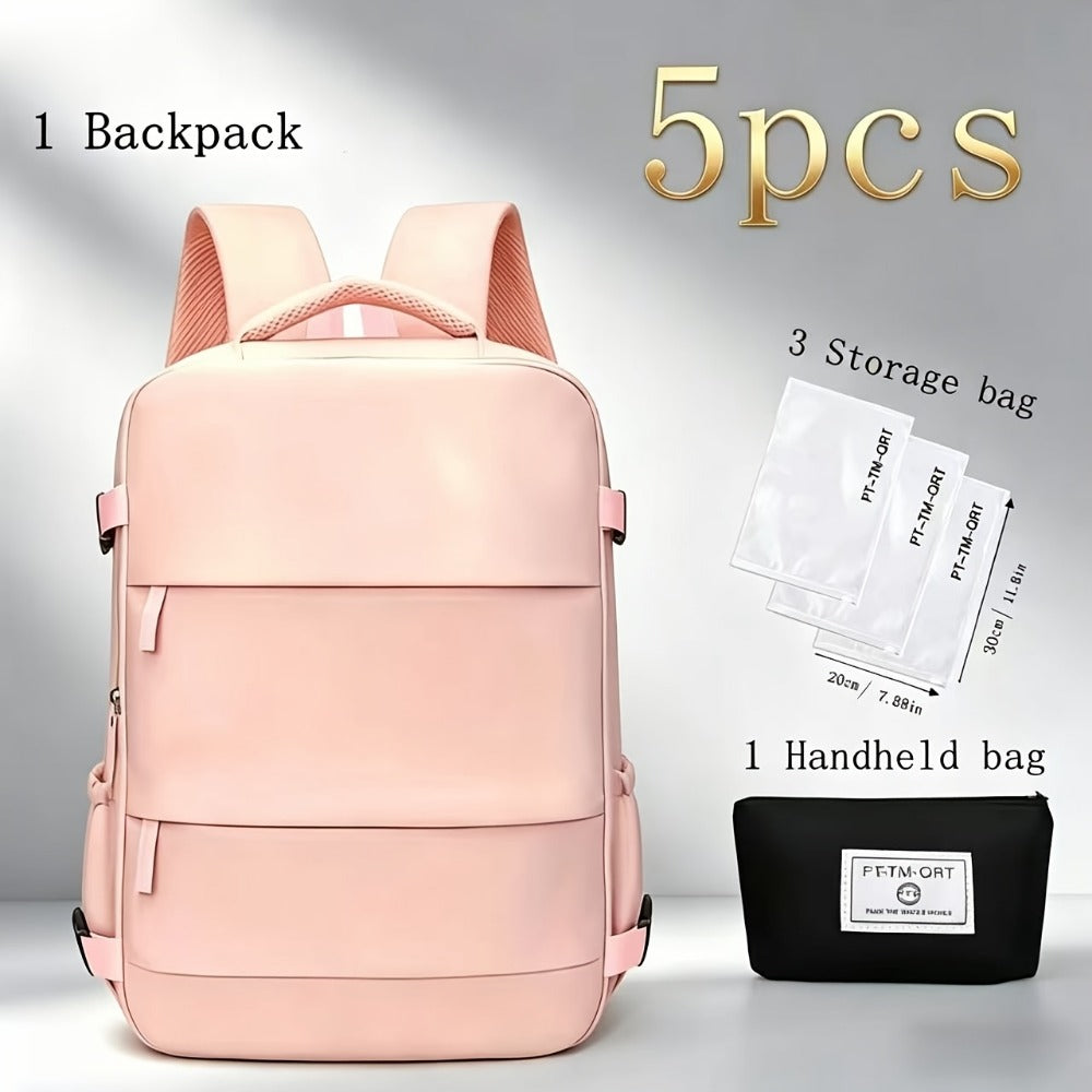 Backpack for Women – 5-Piece, Large Capacity, Expandable, for Travel – detail view 5