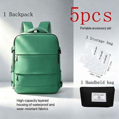Backpack for Women – 5-Piece, Large Capacity, Expandable, for Travel – detail view 7