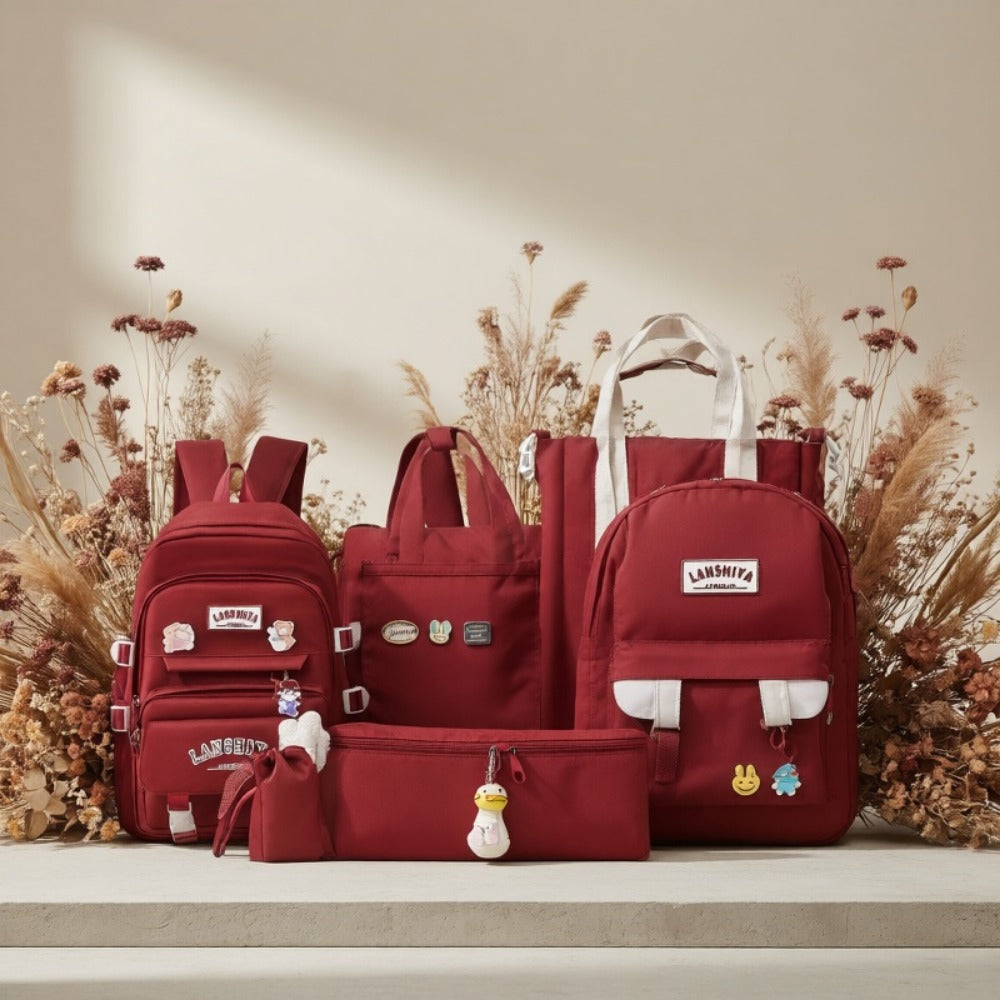 Backpack for Women – 5 Piece, Lightweight, Large Capacity, for School – detail view 13