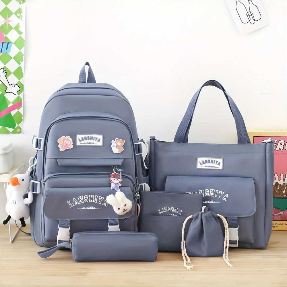 Backpack for Women – 5 Piece, Lightweight, Large Capacity, for School – detail view 17
