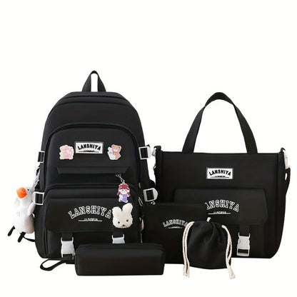 Backpack for Women – 5 Piece, Lightweight, Large Capacity, for School – detail view 8