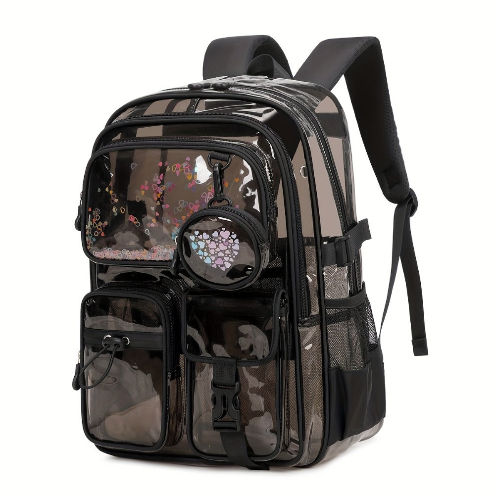 Backpack for Women – Clear, Large Capacity, Transparent, for Travel & School – detail view 4