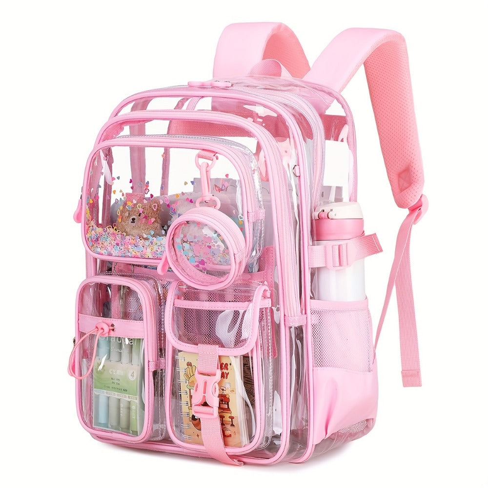 Backpack for Women – Clear, Large Capacity, Transparent, for Travel & School – detail view 8