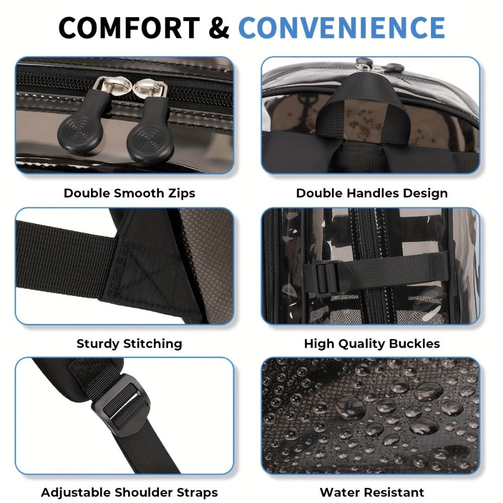 Backpack for Women – Clear, Large Capacity, Transparent, for Travel & School – detail view 11