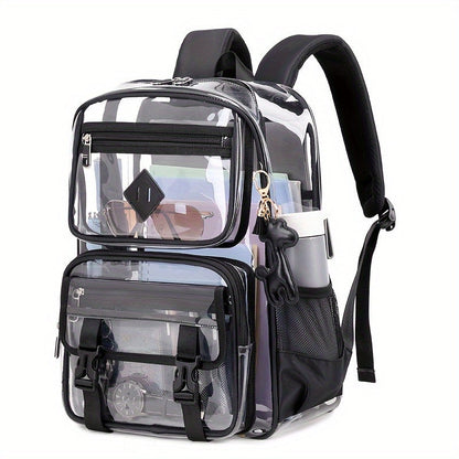 Backpack for Women – PVC, Clear, Transparent, Multi-Pocket – front view - product view 17