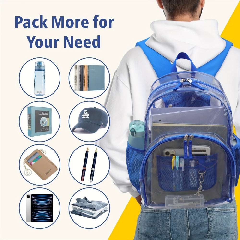 Backpack for Women – PVC, Clear, Transparent, for Travel & Work – detail view 16