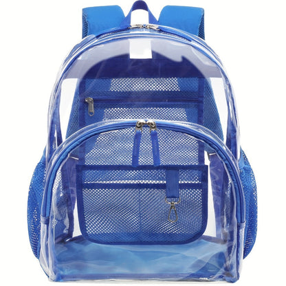 Backpack for Women – PVC, Clear, Transparent, for Travel & Work – front view