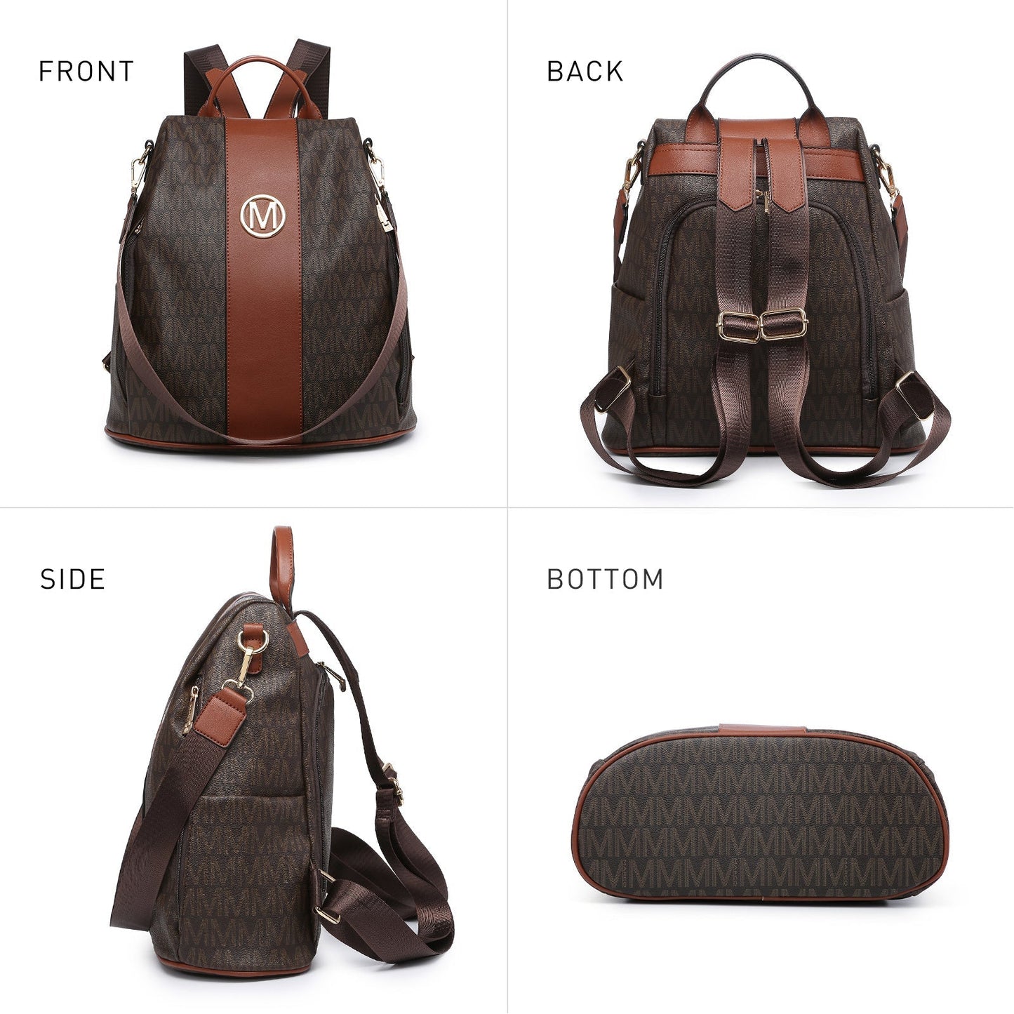 Backpack for Women – Vegan Leather, Anti-Theft, Convertible, Multi-Pocket – detail view 19