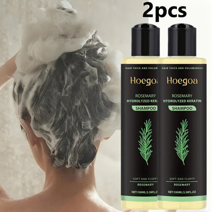 Rosemary Vitamin C Keratin Shampoo Set 3 Bottles, Deep Cleanse Moisturize & Strengthen Hair, Scalp Stimulating Antioxidant Formula