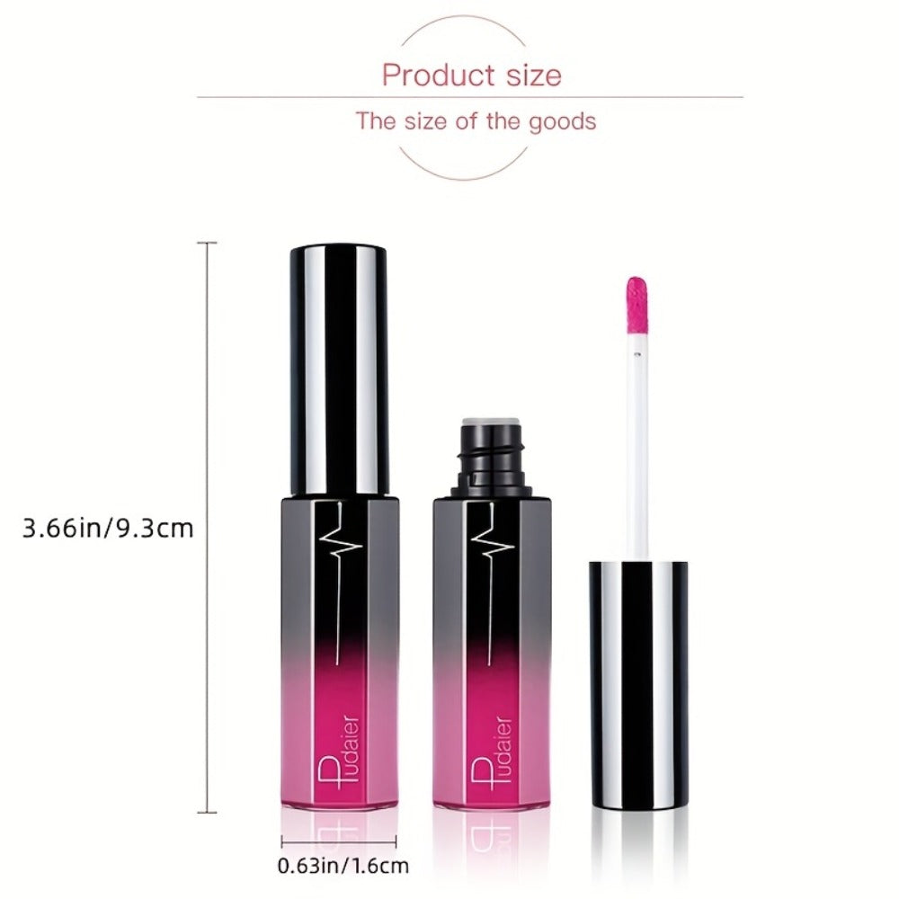 Semi-Matte Liquid Lip Color in Six Numbered Shades with 9.3cm Gradient Tube and Wand Applicator